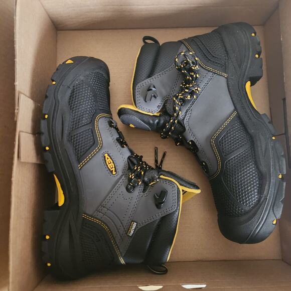 KEEN Utility mens Logandale Mid Steel Toe Waterproof Work Shoe, Black, 9.5 US - Picture 9 of 10